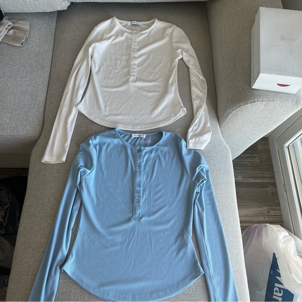 NWOT De base full sleeves buttoned shirts, tops, blouse, Small, white